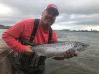 Adam on The Saint Mary's River, Sault Saint Marie ... A great Atlantic Salmon ...
