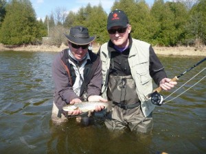 Brian and Martin with a Grand River Brown Trout.