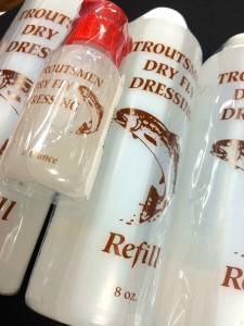 Troutsman Dry Fly Dressing 8oz Refill Bottles and 1oz bottles Resized for Web