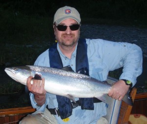 Chris Day Bio Picture - Holding a Atlantic Salmon