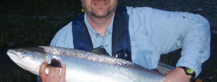 Chris Day Bio Picture - Holding a Atlantic Salmon