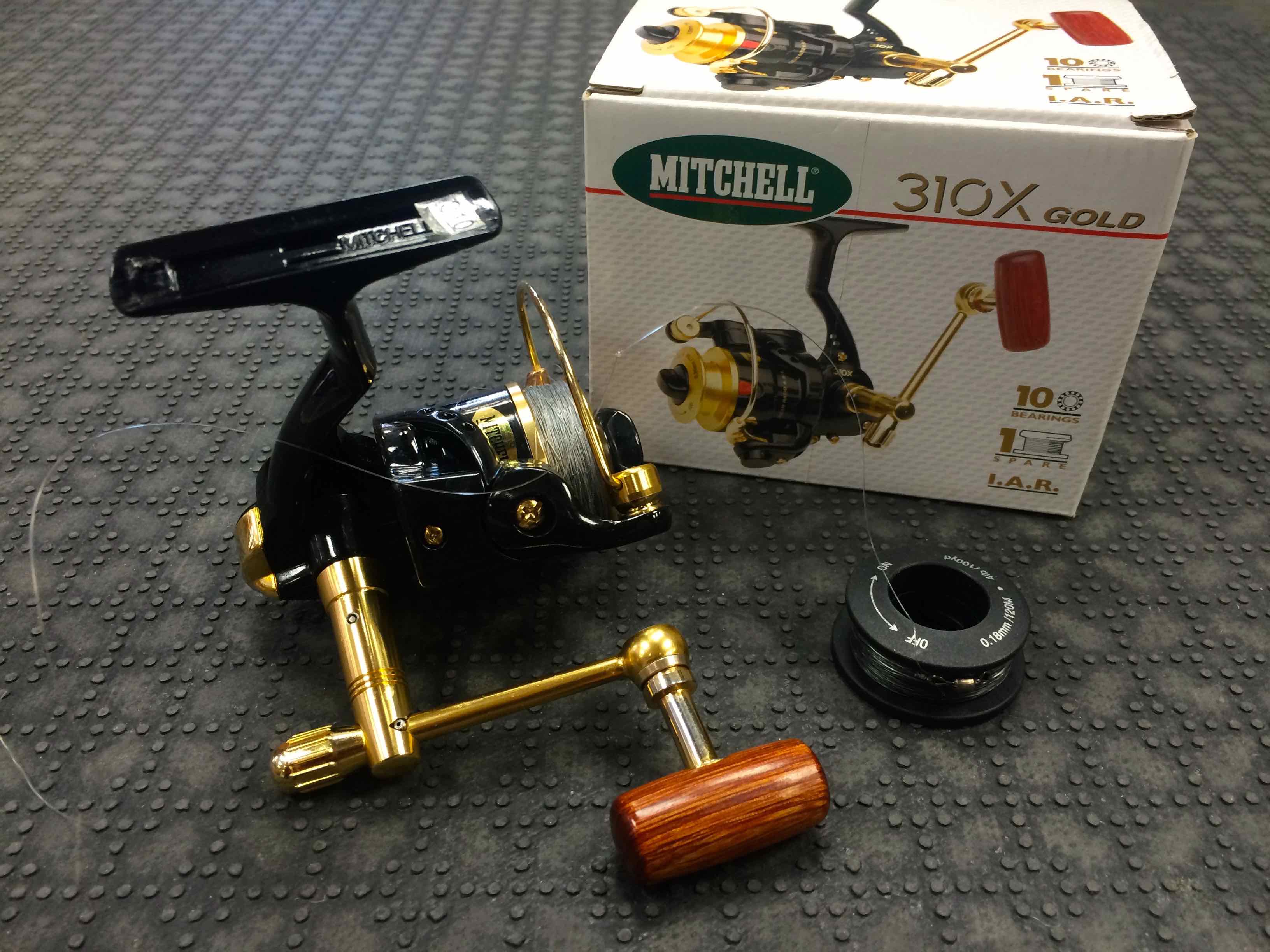 SOLD – Mitchell 310X Gold Spinning Reel c/w Spare Spool – 1 of 2