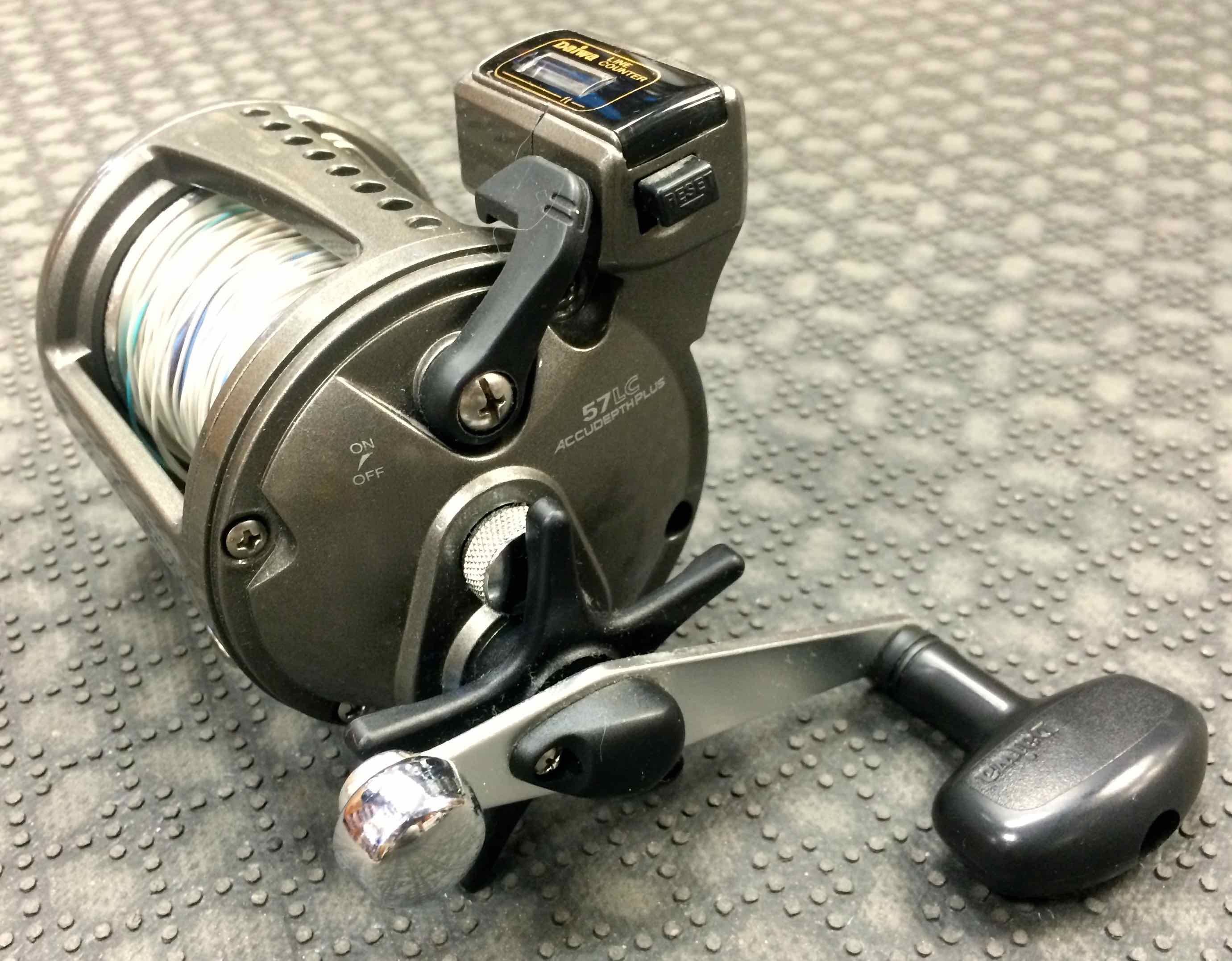 SOLD – Daiwa Accudepth Plus 57LC Line Counter Downrigging Reel with 8  colour Lead Core – Great Shape! – $60 – The First Cast – Hook, Line and  Sinker's Fly Fishing Shop