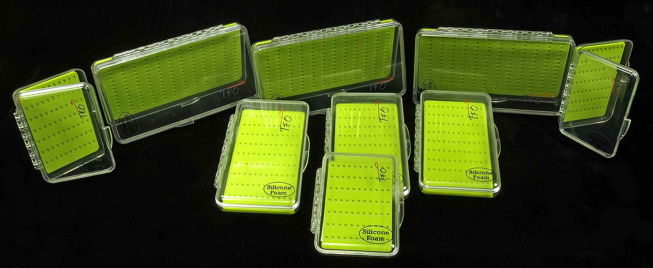TFO Clear Fly Box With Slit Foam Large Holds Flies, Fly Boxes