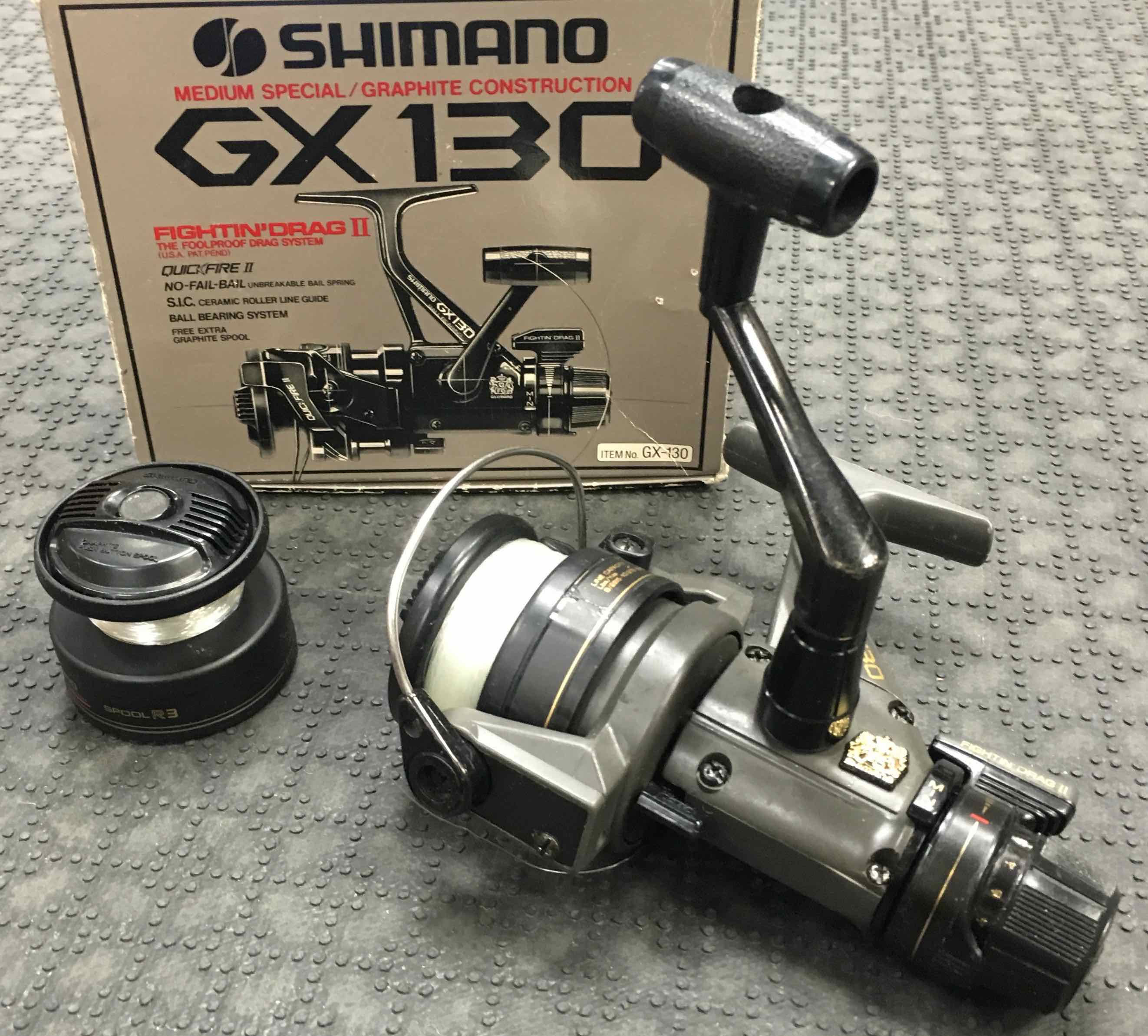 SOLD! – Shimano – GX 130 Spinning Reel c/w Spare Spool – $25 – The