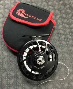SOLD! – Nautilus Fly Reel – Black – FWX 5/6 c/w Backing – LIKE NEW