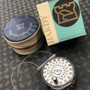 Hardy Classic Lightweight Series - The Featherweight Fly Reel - Made in England c/w Zippered Vinyl Case in Original Box & Scientific Anglers WF4 Fly Line - GREAT SHAPE! - $185