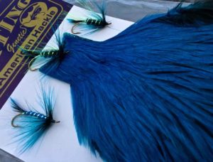 Whiting Farms Genetic American Rooster Cape - Badger Dyed Kingfisher Blue