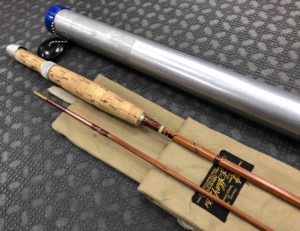 J.S. Sharpe of Aberdean Scottie Cane / Bamboo Fly Rod - The Featherweight 2pc 7’ c/w Original Canvas Rod Sock & Aluminum Tube - EXCELLENT CONDITION! - $275