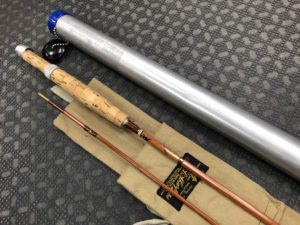 J.S. Sharpe of Aberdean Scottie Cane / Bamboo Fly Rod - The Featherweight 2pc 7’ c/w Original Canvas Rod Sock & Aluminum Tube - EXCELLENT CONDITION! - $275