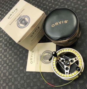 Orvis Battenkill Large Arbour II Fly Reel - Model 01-E1-61 c/w Cortland 333 WF5 Fly Line, Original Box & Pouch - EXCELLENT CONDITION! - $160