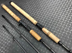 Raven RV9 Centerpin Float Rod - 3pc 13’ 6" Baitcast Rod & Centerpin Butt Section c/w Twist AND DOUBLE Custom Rod Tube - GREAT SHAPE! - $350