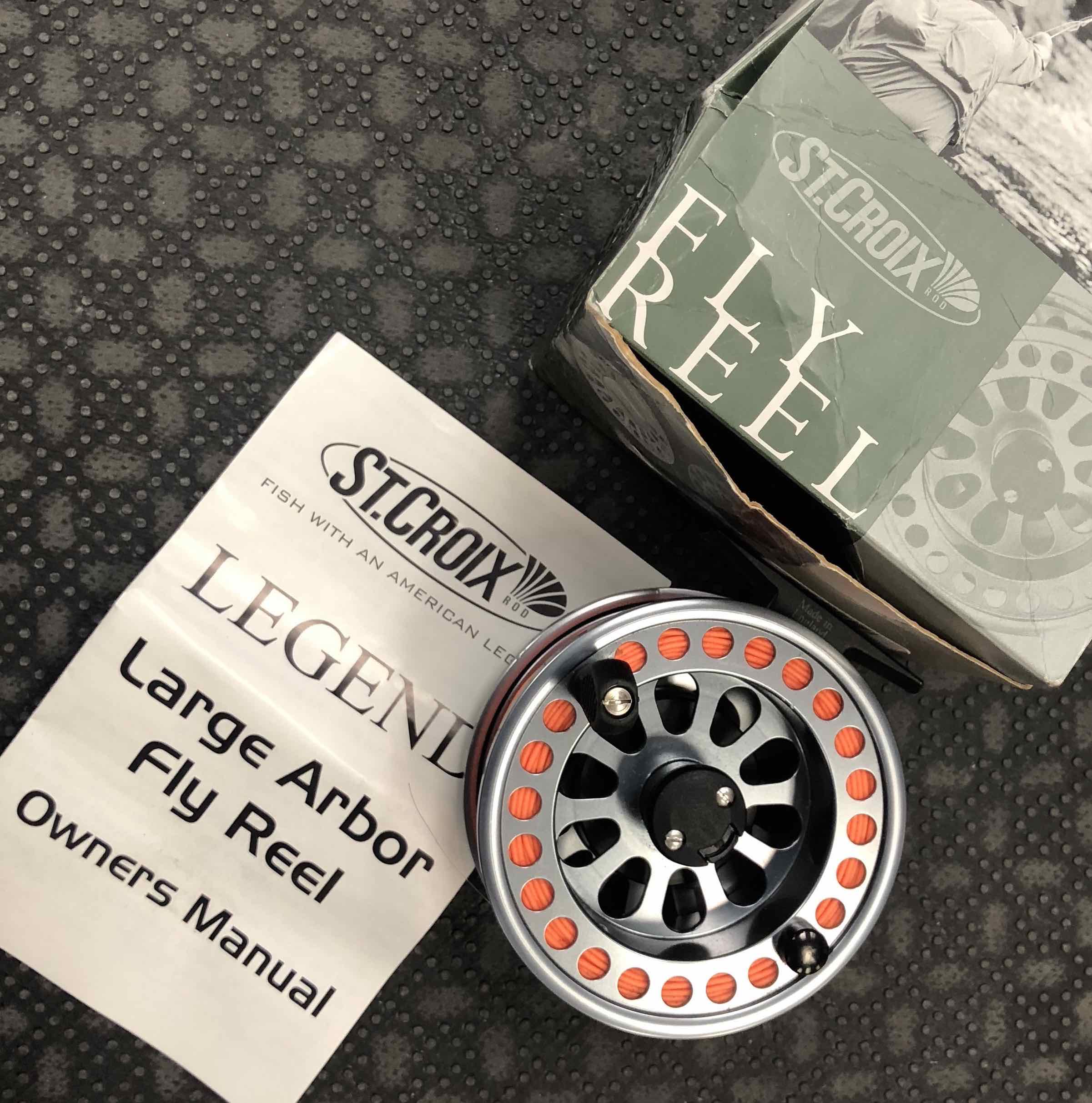 SOLD! – St. Croix Legend Large Arbour Fly Reel c/w WF8 Steelhead Fly Line –  LIKE NEW! – $100 – The First Cast – Hook, Line and Sinker's Fly Fishing Shop