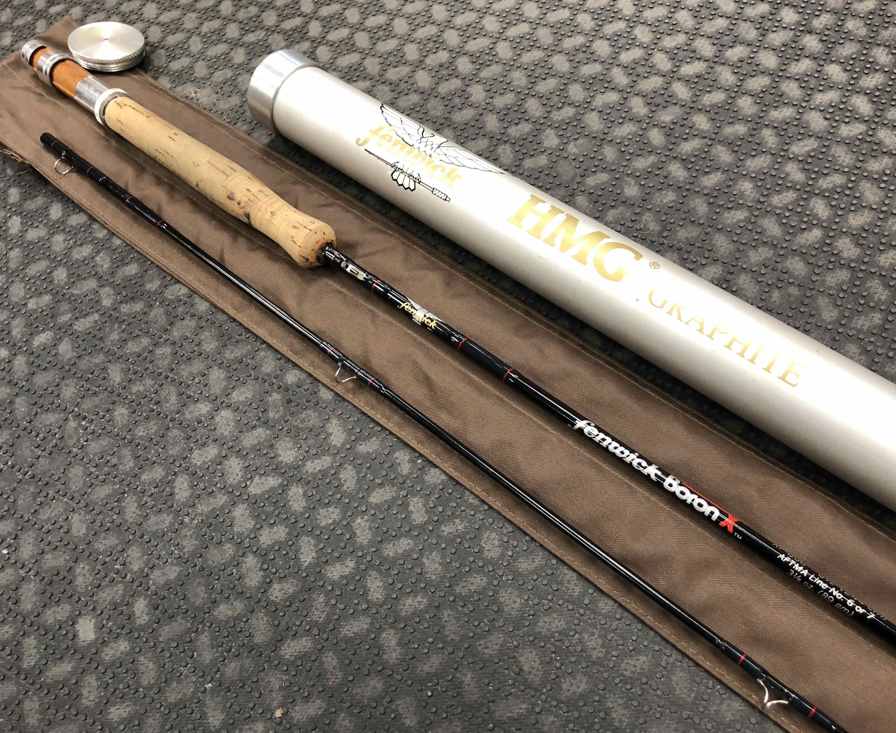 SOLD! – Fenwick Boron X – 2Pc 8' 6″ Fly Rod c/w Aluminum Tube – GOOD SHAPE!  – $100 – The First Cast – Hook, Line and Sinker's Fly Fishing Shop