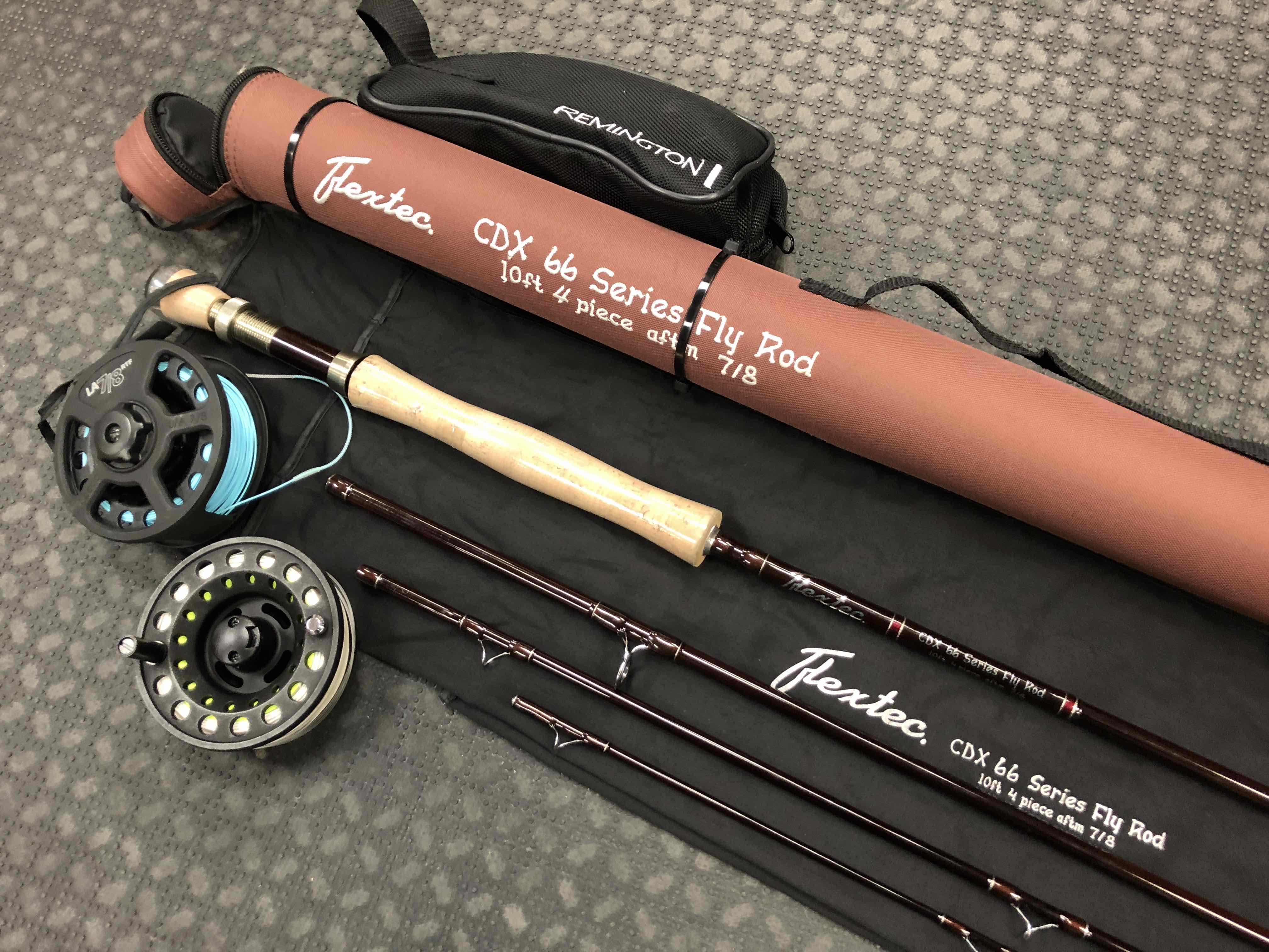 Flextec CDX 66 Series Fly Rod - 4pc 10’ 7/8Wt c/w Flextec Large Arbour Fly Reel, Spare Spool & Fly Line - LIKE NEW! - $100