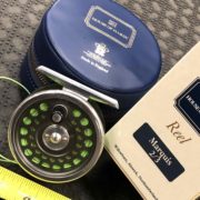 Hardy Fly Reel - Made in England - Marquis #2/3 c/w Original Box, Zippered Vinyl Case & Scientific Anglers GPX WF3F Fly Line - LIKE NEW! - $170