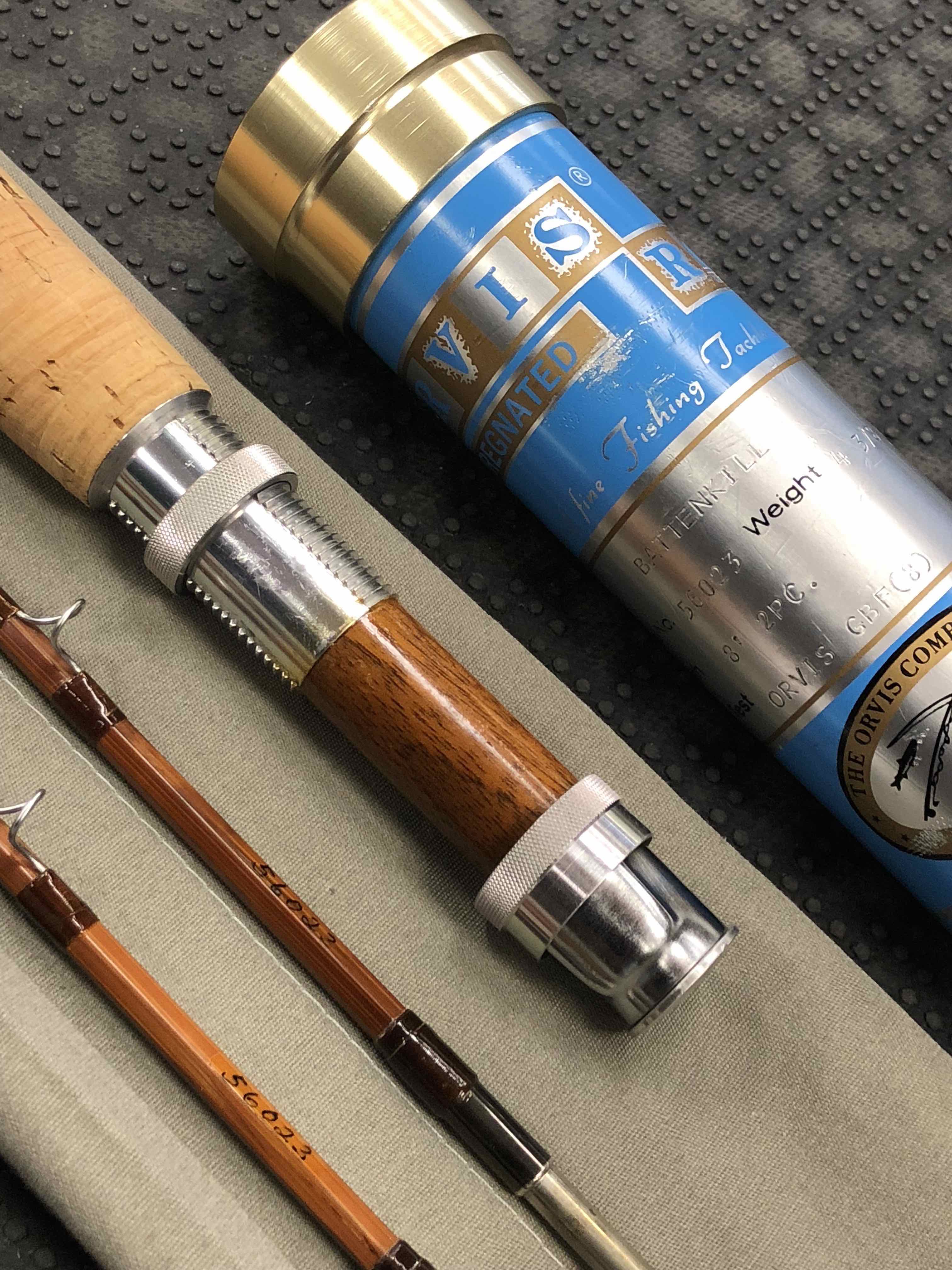 SOLD! – REDUCED! – Orvis Battenkill Bamboo Impregnated Cane Fly Rod c/w 2  Tips – 8′ 8wt – Original Sock & Tube – MINT CONDITION! – $595 – The First  Cast – Hook, Line and Sinker's Fly Fishing Shop