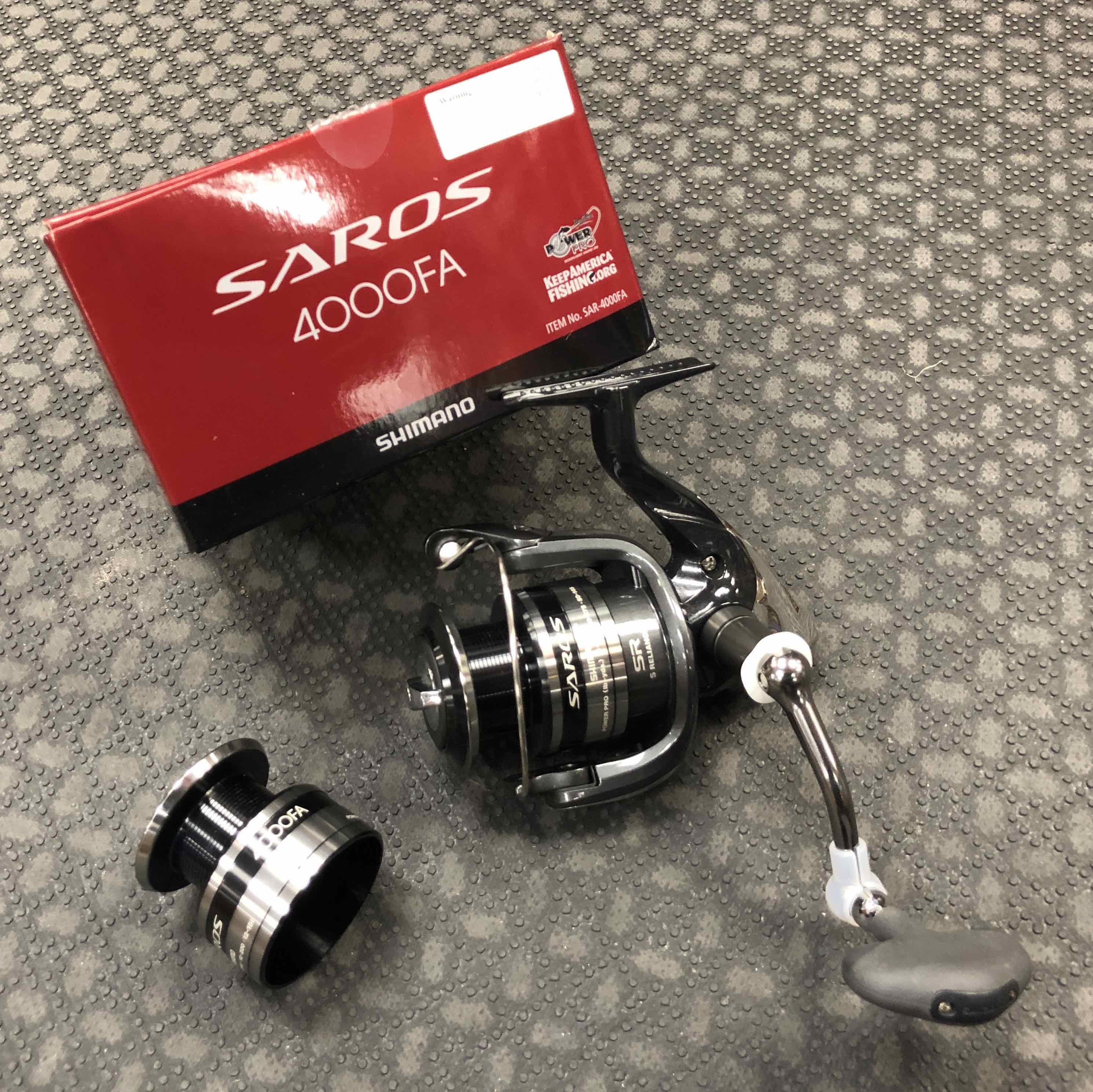 SOLD! – Shimano Saros 4000FA Spinning Reel c/w Spare Spool – LIKE NEW! –  $110 – The First Cast – Hook, Line and Sinker's Fly Fishing Shop