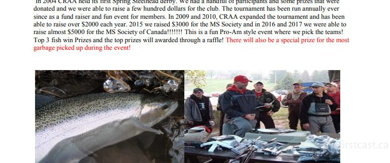 2018 CRAA Credit River Anglers Association Steelhead Tournament