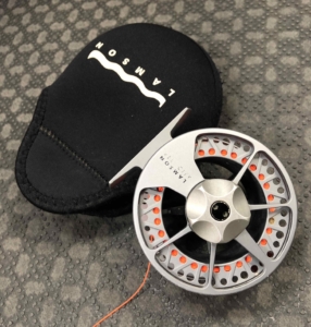 Lamson Velocity Hard Alox Fly Reel 1.5 c/w Backing - GREAT SHAPE! - $100