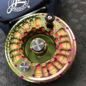 Abel Super Series 5wt Fly Reel c/w Optional Brook Trout Graphic, Pouch & Fly Line - LIKE NEW! - $450