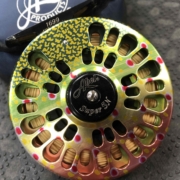 Abel Super Series 5wt Fly Reel c/w Optional Brook Trout Graphic, Pouch & Fly Line - LIKE NEW! - $450