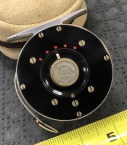 Ted Godfrey Classic 3wt Custom Hand Machined Fly Reel c/w Fly Line & Pouch - GREAT SHAPE! - $550