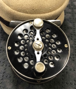 Ted Godfrey Classic 3wt Custom Hand Machined Fly Reel c/w Fly Line & Pouch - GREAT SHAPE! - $550