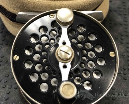 Ted Godfrey Classic 3wt Custom Hand Machined Fly Reel c/w Fly Line & Pouch - GREAT SHAPE! - $550