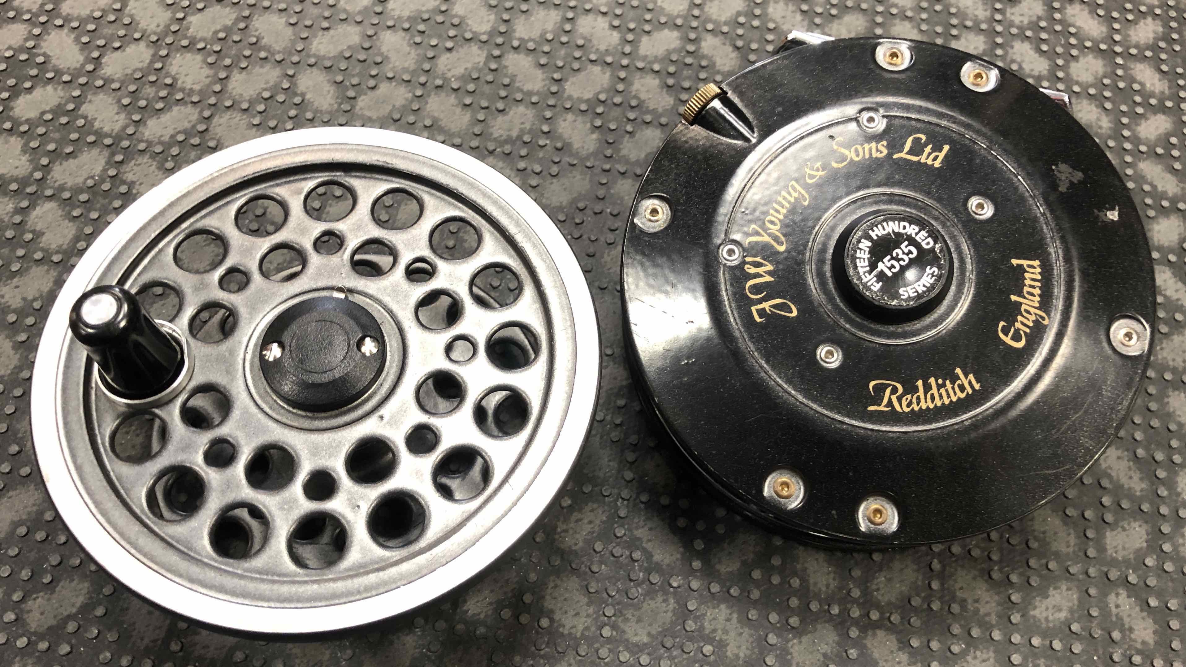 SOLD! – J.W. Young & Sons Ltd. Fly Reel – Redditch England – c/w Spare Spool  – 1535 Series – GREAT SHAPE! – $115 – The First Cast – Hook, Line and  Sinker's Fly Fishing Shop
