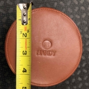 Hardy Leather Reel Case - Lambs Wool Interior - SLIGHTLY FADED - $40