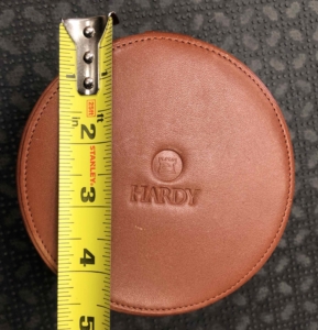 Hardy Leather Reel Case - Lambs Wool Interior - SLIGHTLY FADED - $40