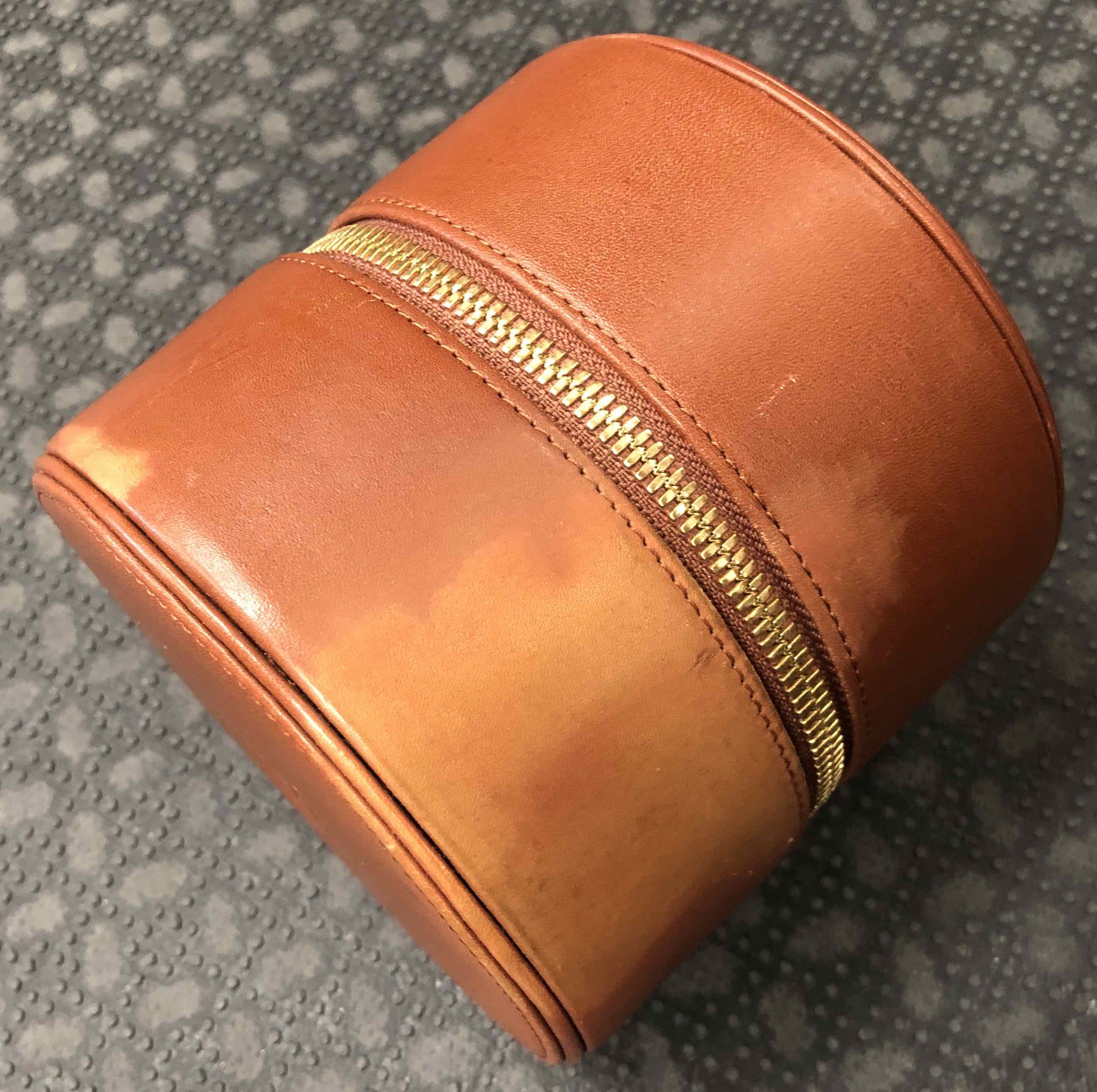 Hardy Leather Reel Case - Lambs Wool Interior - SLIGHTLY FADED - $40