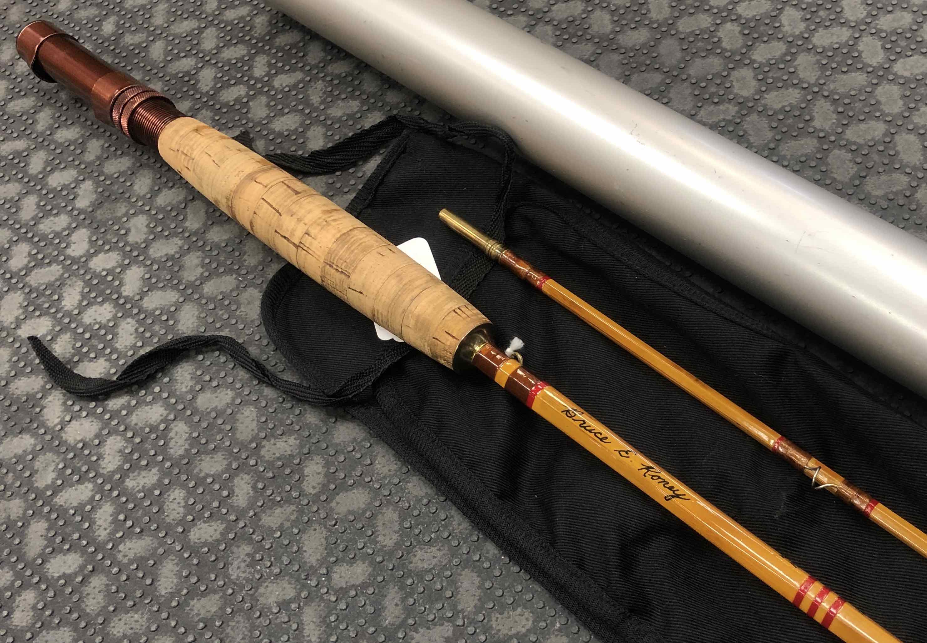 Bamboo Cane Rod Fly Rod - Built by Owner From Genuine Tonkin Cane in 1975 - 2Pc - 9’ - 5Wt - "Dry Fly Action" - C/W Sock & Aluminum Tube - BEAUTIFUL CONDITION! - $280