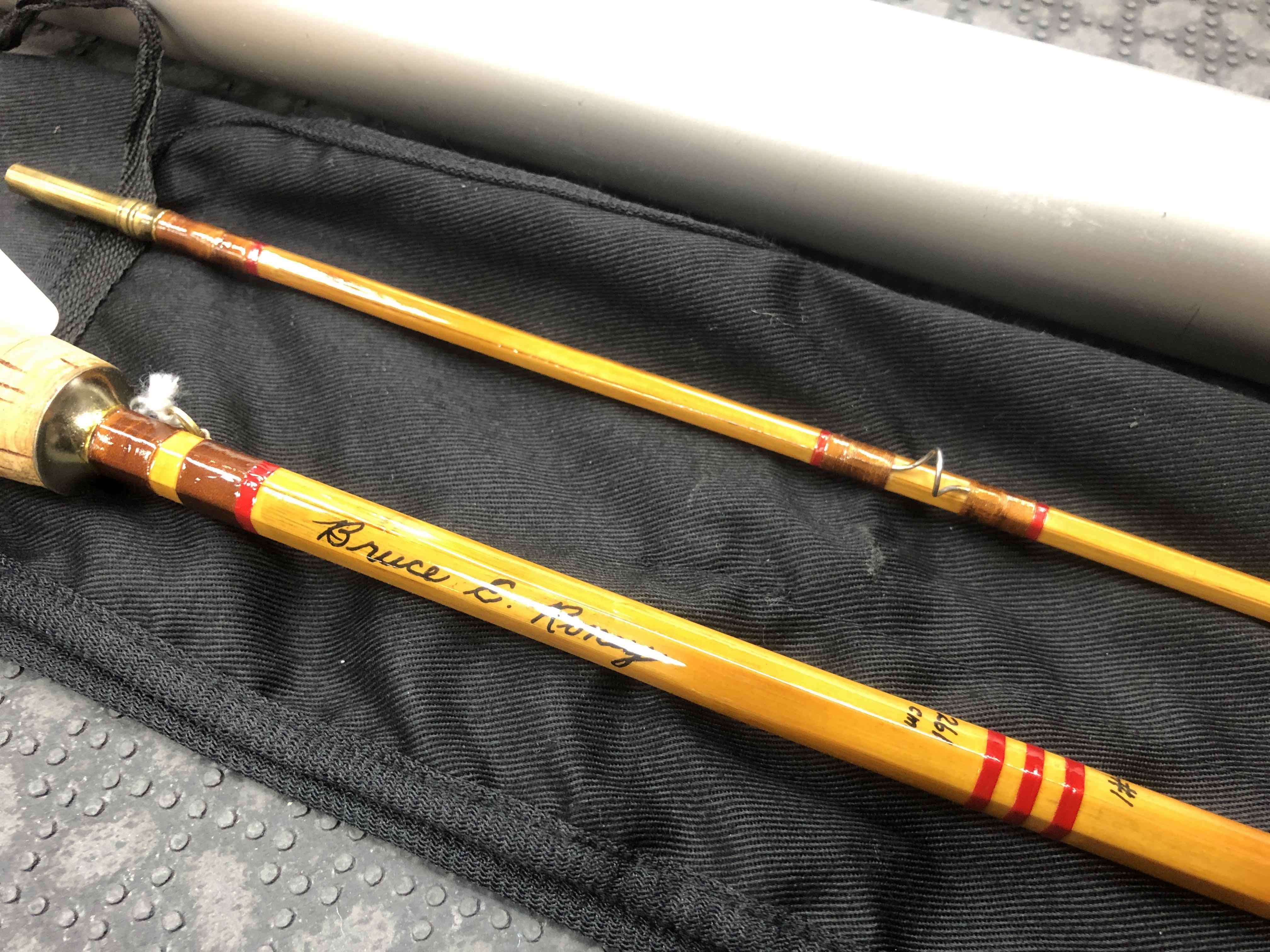 Bamboo Cane Rod Fly Rod - Built by Owner From Genuine Tonkin Cane in 1975 - 2Pc - 9’ - 5Wt - "Dry Fly Action" - C/W Sock & Aluminum Tube - BEAUTIFUL CONDITION! - $280
