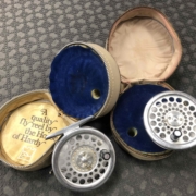Hardy Marquis - Made in England - #4 Fly Reel - C/W Spare Spool & Original Vinyl Zippered Cases - GREAT SHAPE! - $225