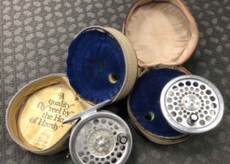 Hardy Marquis - Made in England - #4 Fly Reel - C/W Spare Spool & Original Vinyl Zippered Cases - GREAT SHAPE! - $225