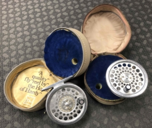 Hardy Marquis - Made in England - #4 Fly Reel - C/W Spare Spool & Original Vinyl Zippered Cases - GREAT SHAPE! - $225