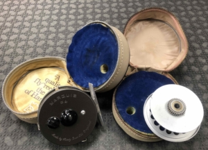 Hardy Marquis - Made in England - #4 Fly Reel - C/W Spare Spool & Original Vinyl Zippered Cases - GREAT SHAPE! - $225