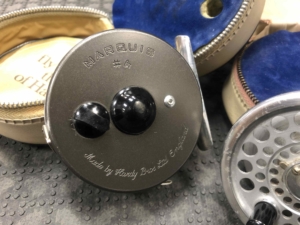 Hardy Marquis - Made in England - #4 Fly Reel - C/W Spare Spool & Original Vinyl Zippered Cases - GREAT SHAPE! - $225