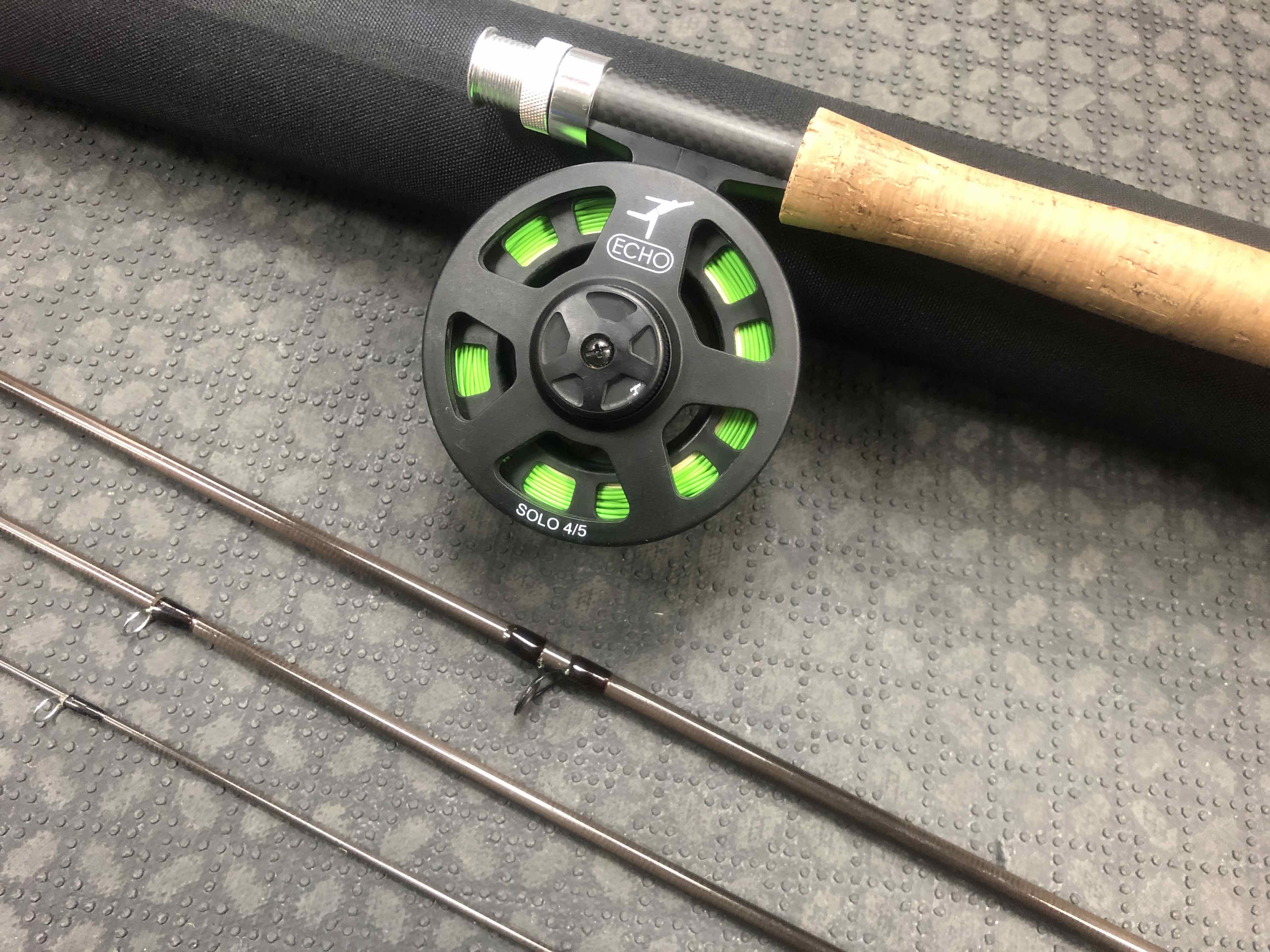 SOLD! – Echo Solo 590-4 – 9′ 5 WT – 4Pc Fly Rod & Reel Combo – GOOD SHAPE!  – $95 – The First Cast – Hook, Line and Sinker's Fly Fishing Shop