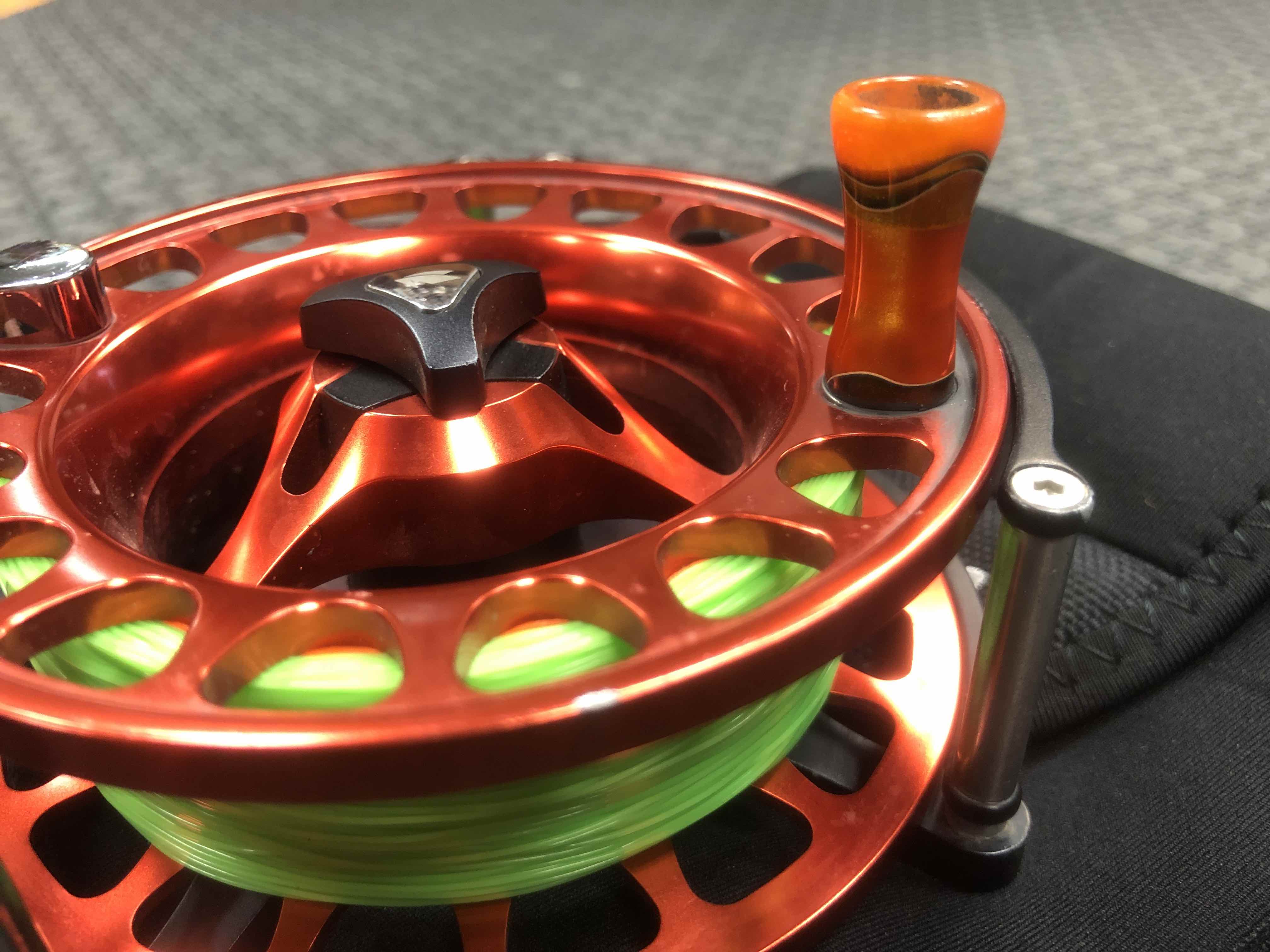 SOLD! – Sage Evoke #10 LHR Spey / Salt water Fly Reel – c/w Custom Handle,  Backing & OPST Running Line – GREAT SHAPE! – $350 – The First Cast – Hook,  Line and Sinker's Fly Fishing Shop